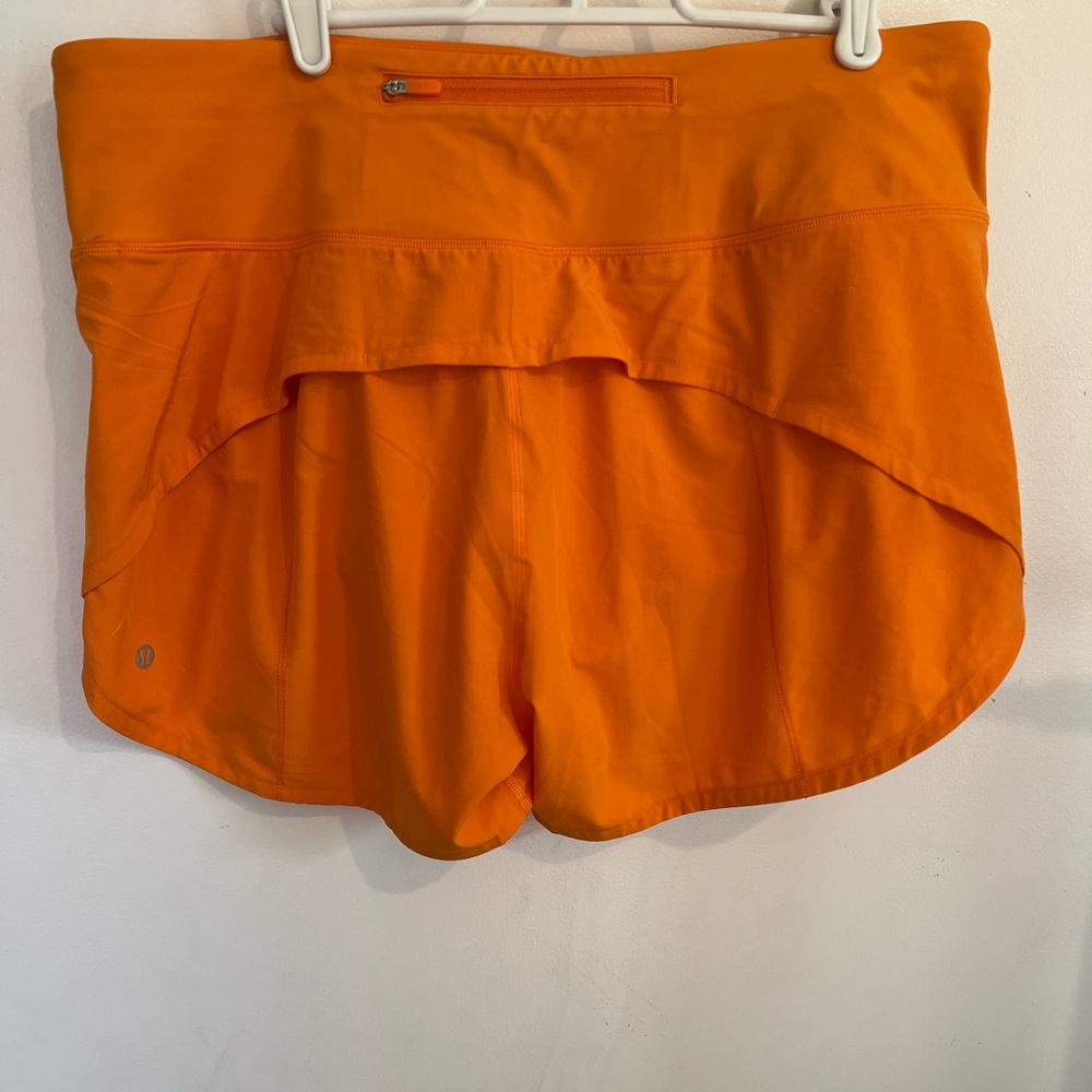 lululemon athletica Orange Speed Up High-Rise Lined Short size 12 - Picture 2 of 4